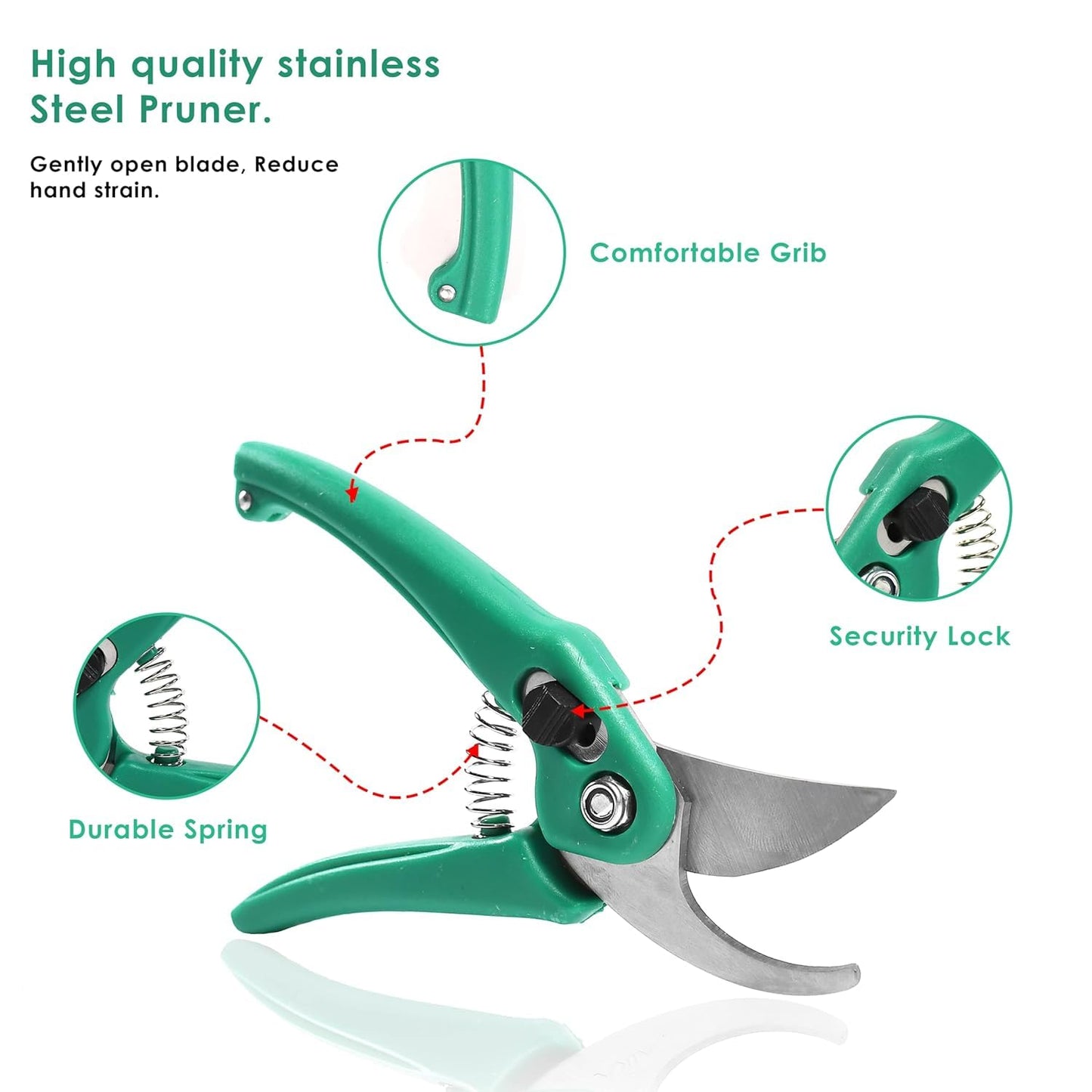 Wildshopperz Assorted Hand Pruner Cutter - 1 Pc (Steel Blades) Heavy Duty Gardening Cutter Tool | Wood Branch Trimmer | Grass Cutting Accessory | Plant Cutter