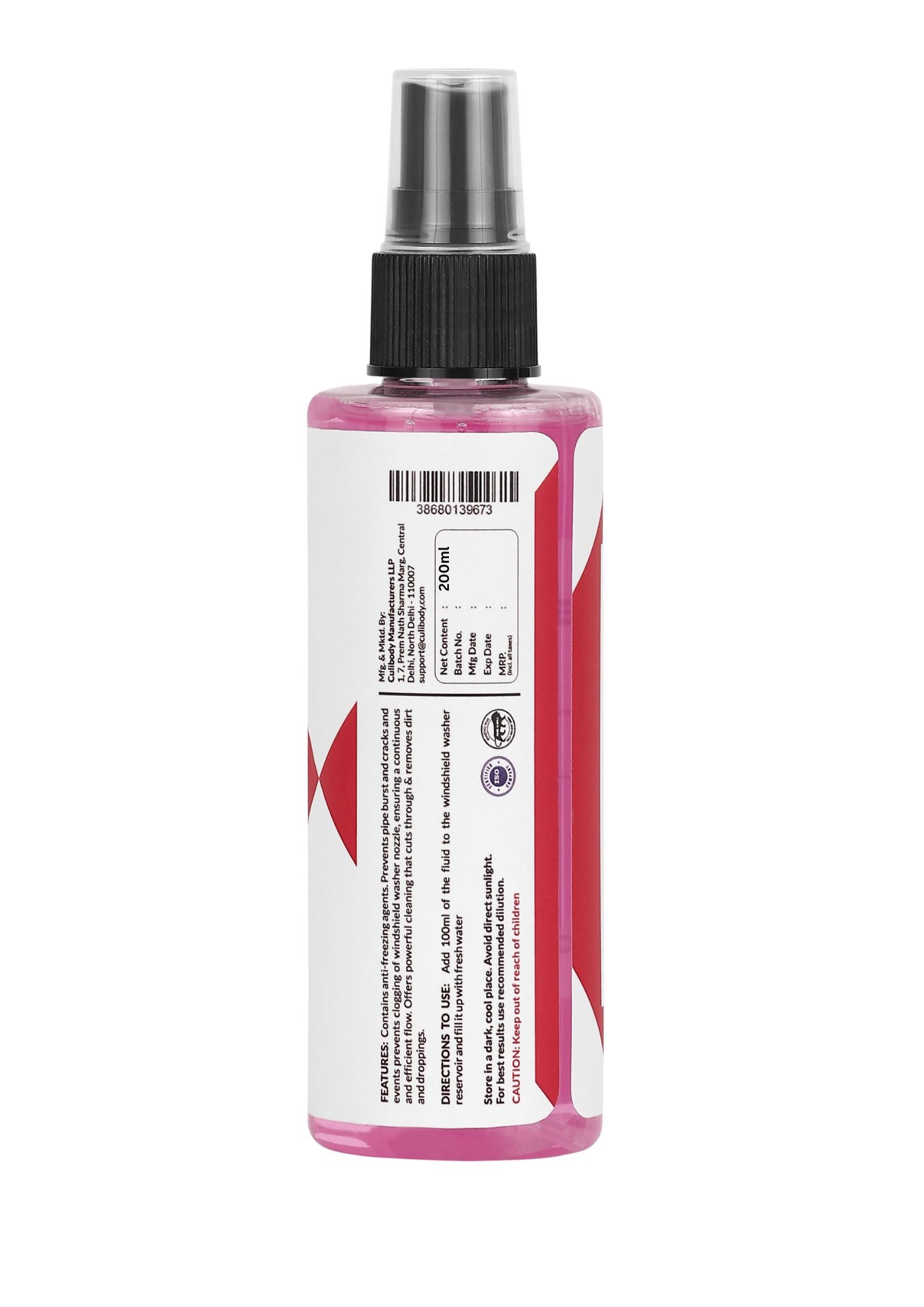 Windshield Washer Fluid For Car 200ML- (20ML in 1L Water) | Highly Concentrated Car Glass Cleaner Liquid For Streak & Stain-Free Windshield
