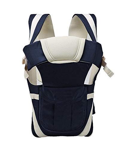Wildshopperz Baby Carrier Bag/Adjustable Hands Free 4 in 1 Baby/Baby safty Belt/Child Safety Strip/Baby Sling Carrier Bag/Baby Back Carrier Bag (Navy Blue) Front Carry Facing