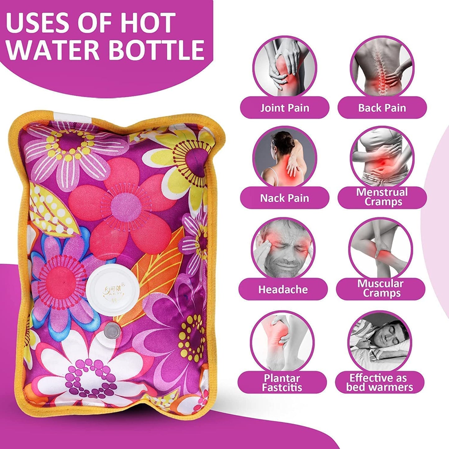 Wildshopperz Electric Heating Gel Pad for Pain Relief, Hot Pack for Back Pain, Menstrual Cramps, Multicolour